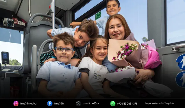 İzmirli anne şoföre dördüzlerinden büyük jest