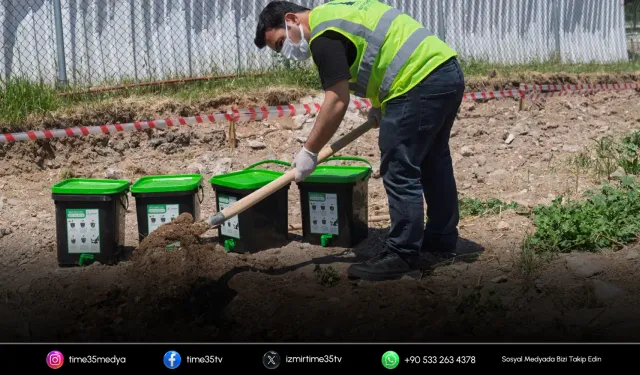 İzmir'de evsel atıklar komposta dönüşmeye başladı