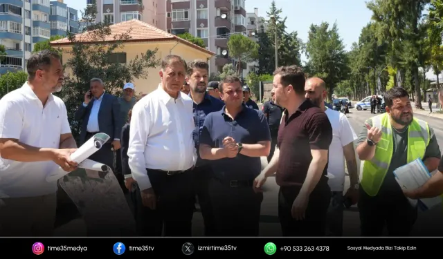 Başkan Tugay asfalt çalışmalarını yerinde inceledi