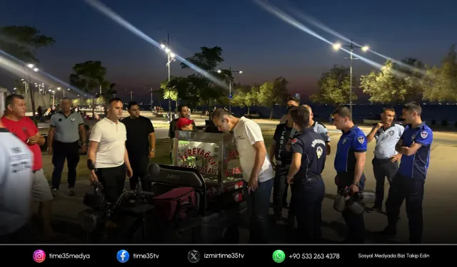 Karantina Parkı’nda izinsiz seyyar satışa ortak denetim