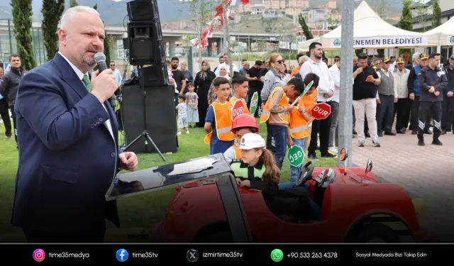 Menemen’de her gün 50 çocuk trafik eğitimi alıyor