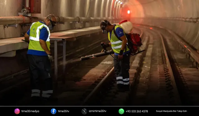 İzmir metrosunda halk sağlığı için gece mesaisi