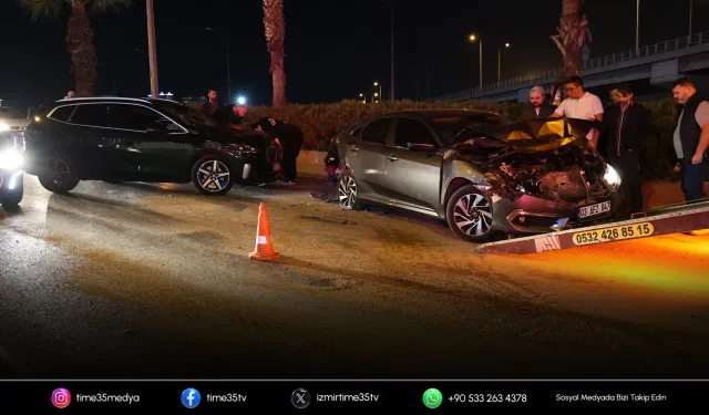 Konak’ta 8 aracın karıştığı kazada 4 kişi yaralandı
