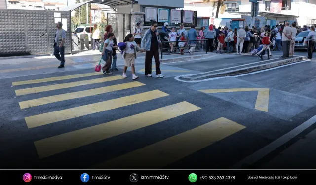 Konak’ta 5 okulun kullandığı sokak baştan sona yenilendi