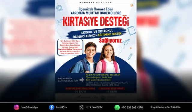 Menderes Belediyesi’nden öğrencilere kırtasiye yardımı