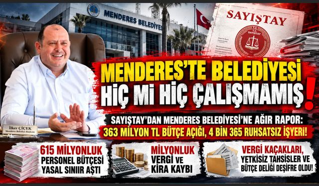 Menderes’te 363 Milyon TL Bütçe Açığı, 4 Bin 365 Ruhsatsız İşyeri!