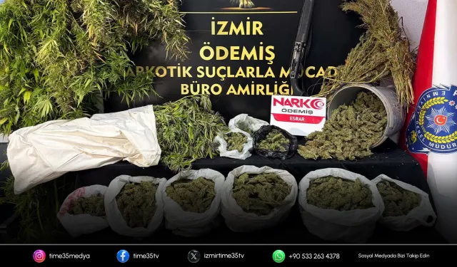 Ödemiş'te 7 kilo 671 gram esrar ele geçirildi