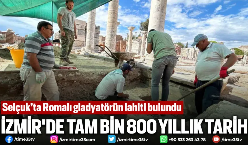 İzmir'de Romalı gladyatörün lahiti bulundu