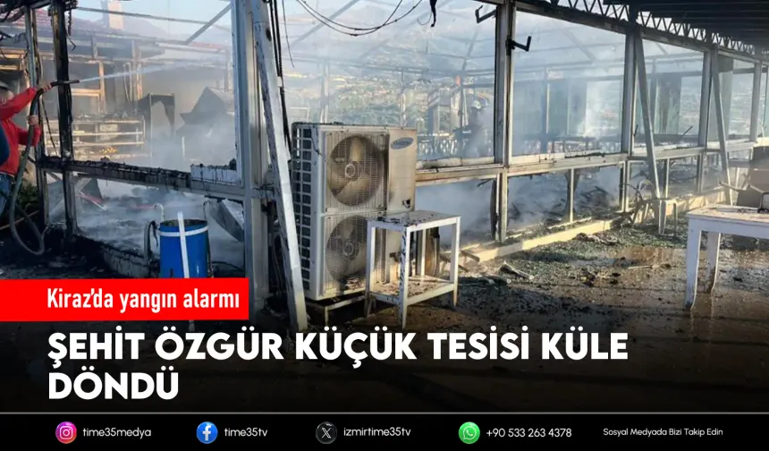 Kiraz’da yangın çıkan sosyal tesis kullanılamaz hale geldi