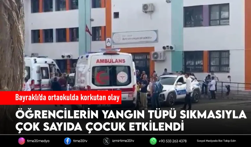 Ortaokulda yangın tüpü sıkıldı: Öğrenciler etkilendi