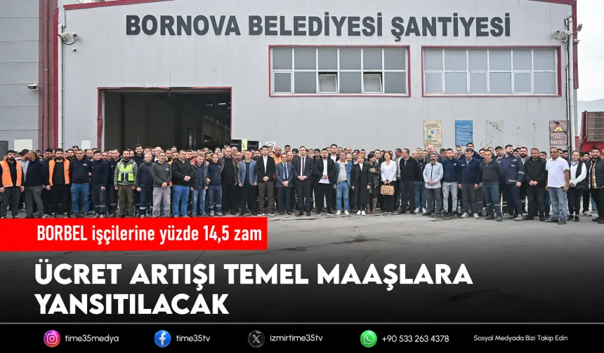 Bornova Belediyesi işçilerine çift haneli zam