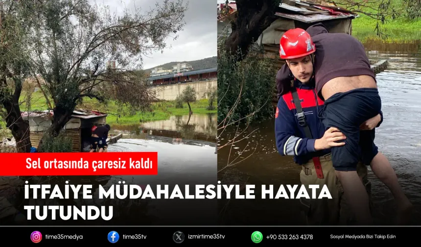 İtfaiye eri vatandaşı sırtında taşıdı