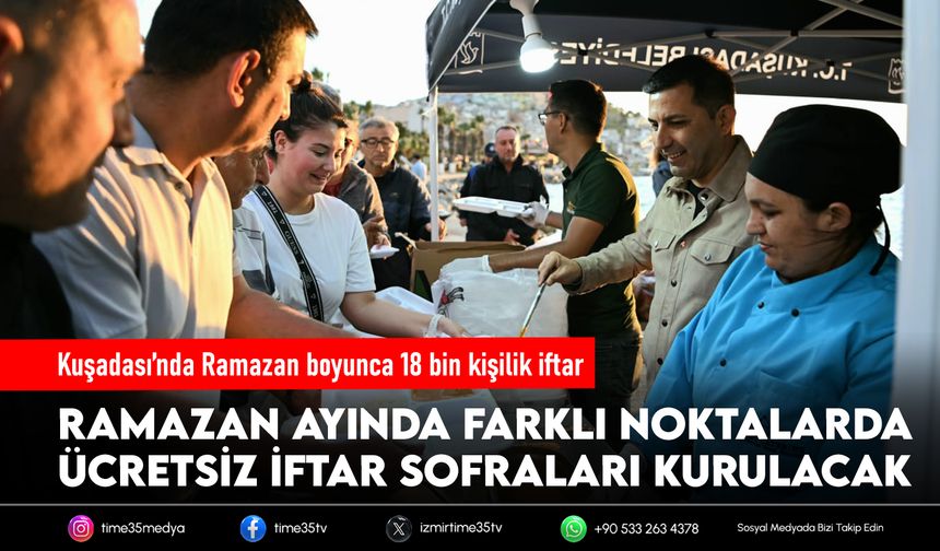 Kuşadası’nda Ramazan boyunca 18 bin kişilik iftar