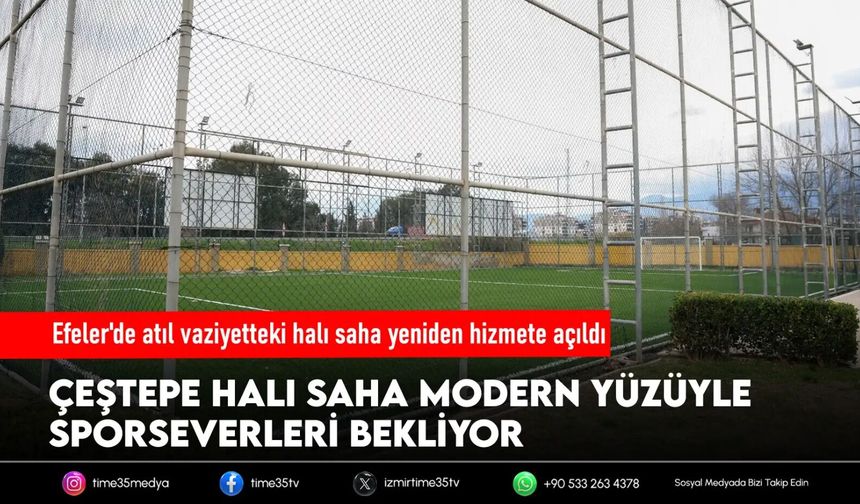 Efeler'de atıl vaziyetteki halı saha yeniden hizmete açıldı