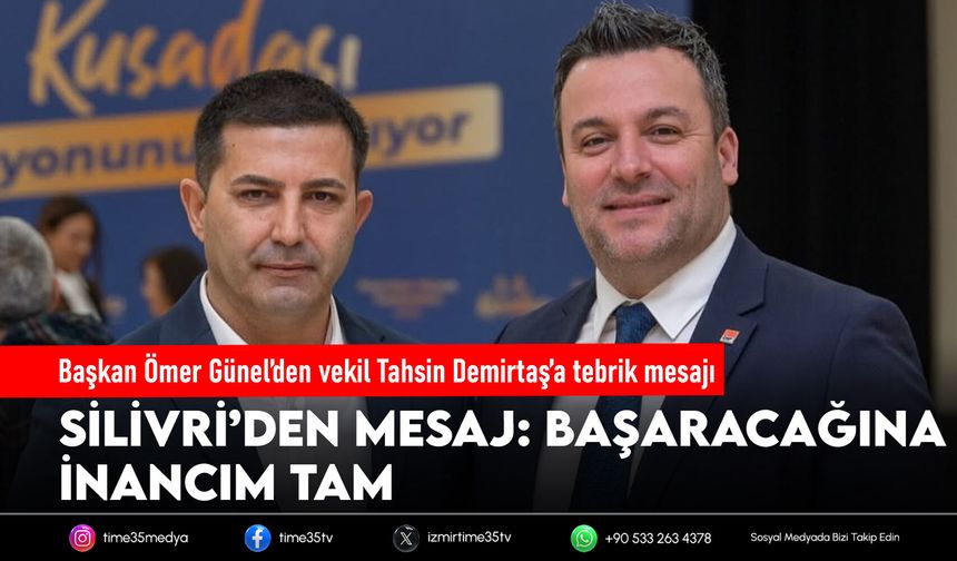 Başkan Ömer Günel’den vekil Tahsin Demirtaş’a tebrik mesajı