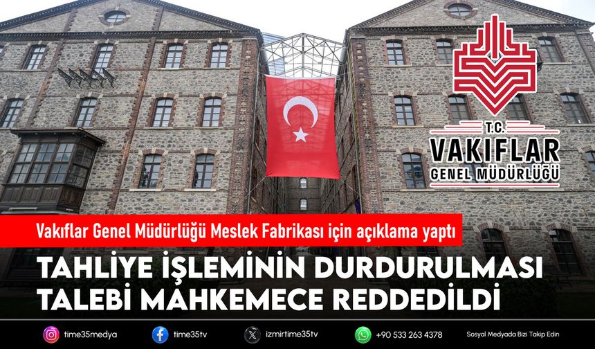 Vakıflar Genel Müdürlüğü Meslek Fabrikası için açıklama yaptı
