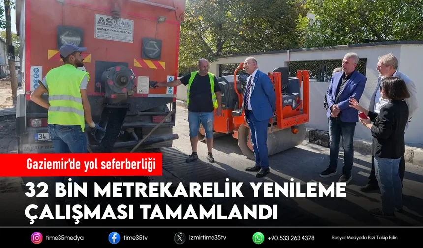Gaziemir’de yol ve kaldırım seferberliği