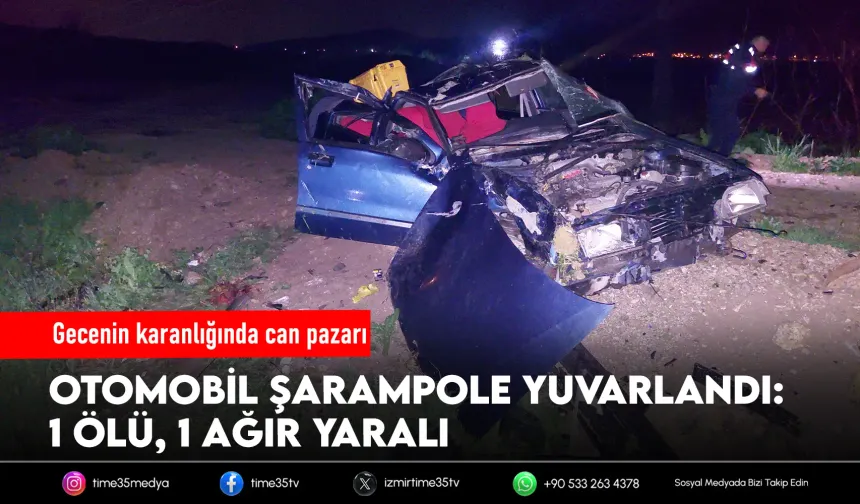 Otomobil şarampole devrildi: 1 ölü, 1 yaralı