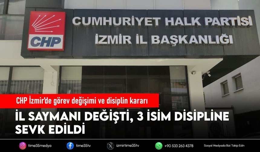 CHP İzmir’de görev değişimi ve disiplin kararı