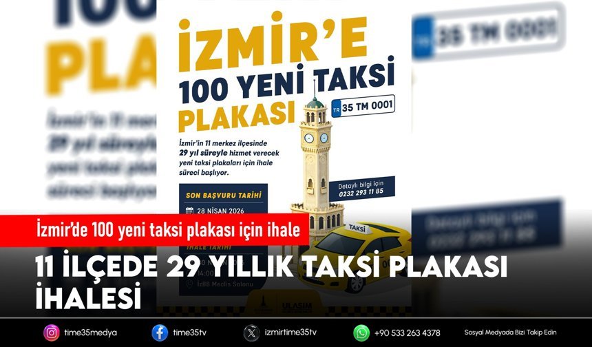 İzmir’de 100 yeni taksi plakası için ihale