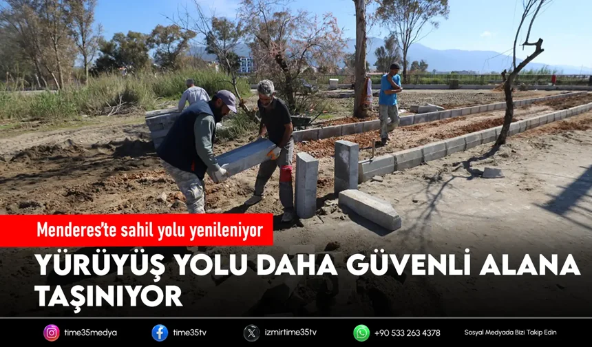 Gümüldür’de sahil yürüyüş yolu yenileniyor
