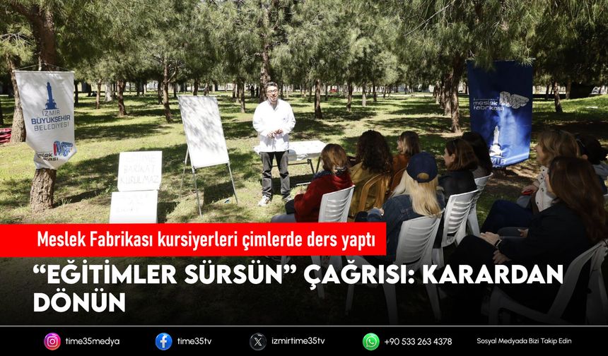 Meslek Fabrikası kursiyerleri çimlerde ders yaptı