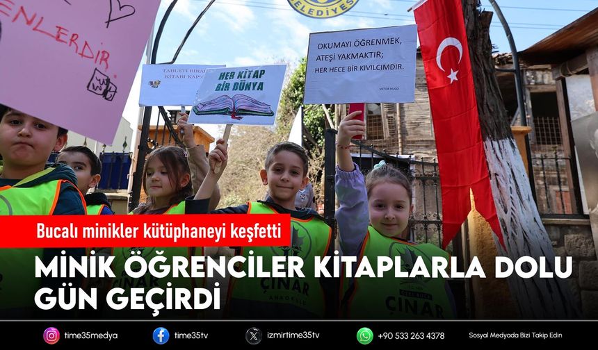 Bucalı minikler kütüphaneyi keşfetti