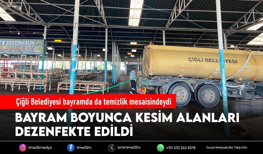 Çiğli Belediyesi bayramda da temizlik mesaisindeydi