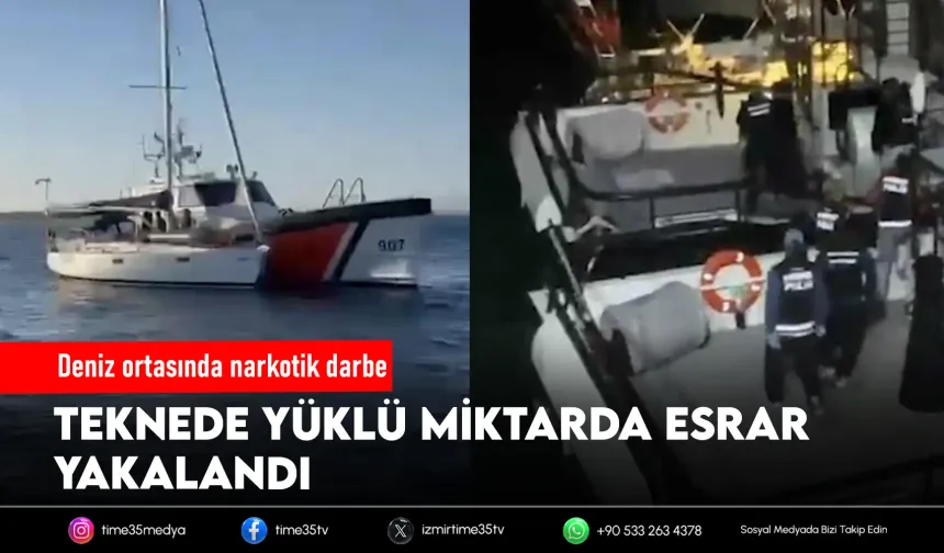 Yelkenli tekneye baskın: 158 kilo esrar ele geçirildi