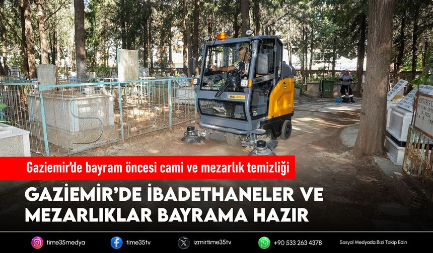 Gaziemir’de bayram öncesi cami ve mezarlık temizliği