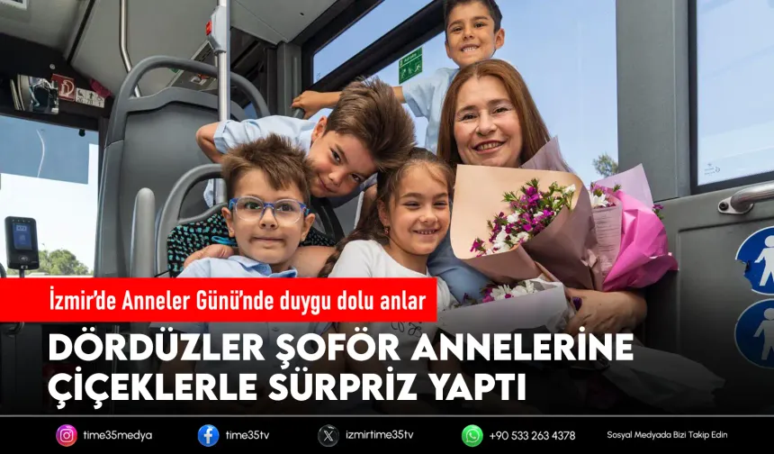 İzmirli anne şoföre dördüzlerinden büyük jest