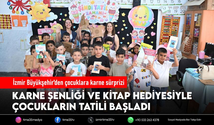 Başkan Tugay’dan Kiraz ve Aliağalı çocuklara karne hediyesi