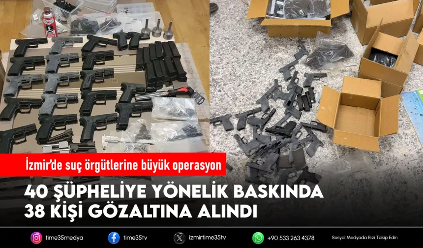 İzmir'de suç örgütlerine operasyon: 38 gözaltı