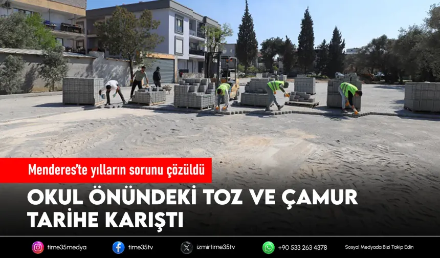 Menderes'te okul önündeki sorun çözüldü