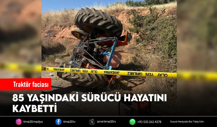 Devrilen traktörün sürücüsü öldü
