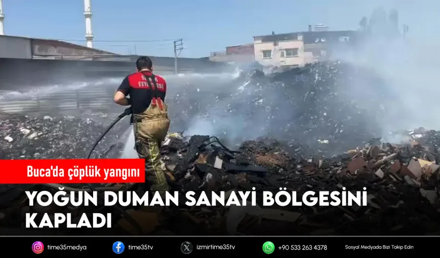 İzmir'de çöp dökülen alanda yangın