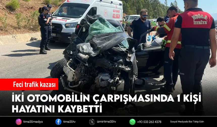 Otomobiller çarpıştı: 1 ölü, 2 yaralı