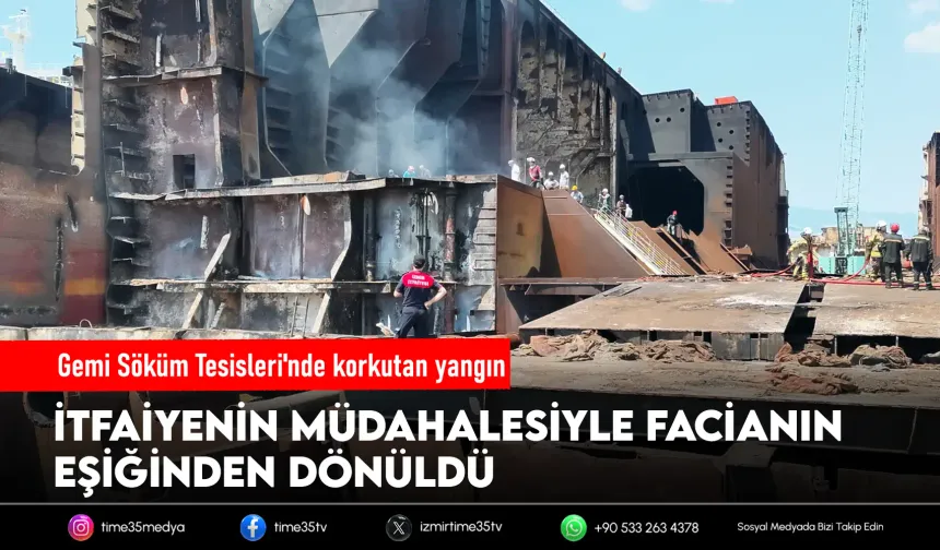 Aliağa'da gemi yangını kontrol altına alındı