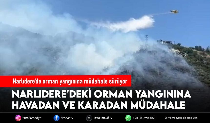 Narlıdere'de orman yangınına müdahale sürüyor