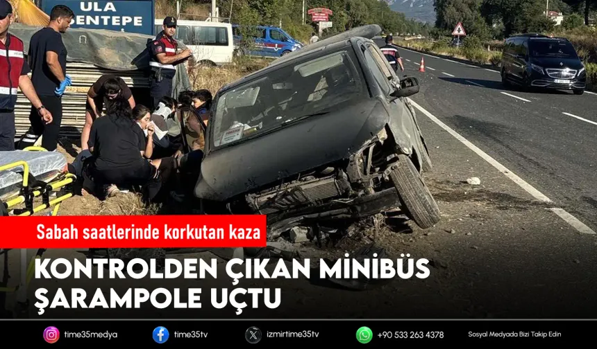 Minibüs şarampole devrildi: 6 yaralı