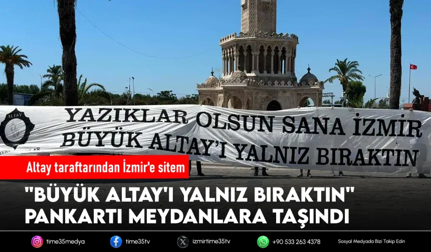 Altaylılardan dikkat çeken pankartlı protesto