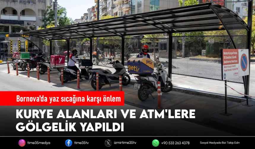 Bornova'dan kuryelere ve vatandaşlara gölgelik desteği