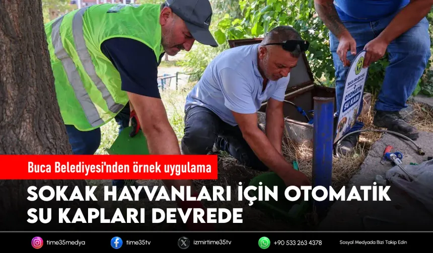 Buca’da parklara otomatik su kapları yerleştirildi