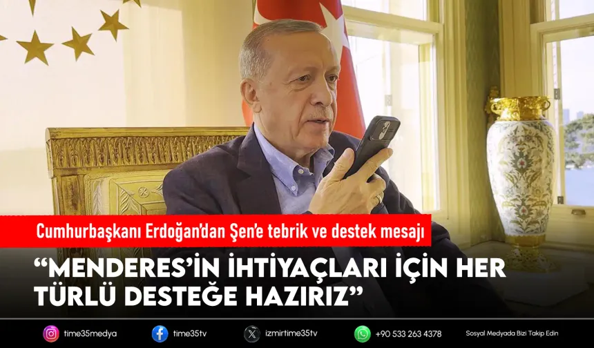 Erdoğan’dan başkan vekili seçilen Şen’e tebrik telefonu!