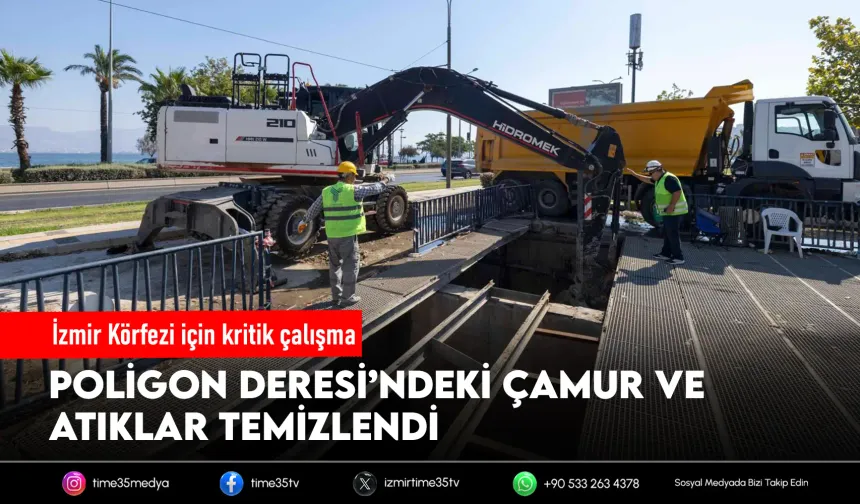 Körfez’e açılan Poligon Deresi’nde dip temizliği
