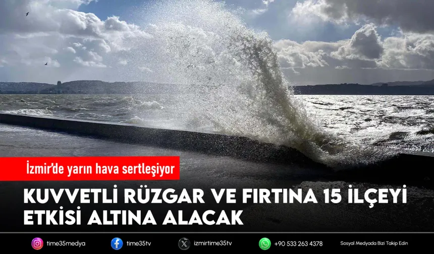İzmir için 'kuvvetli rüzgar' ve 'fırtına' uyarısı
