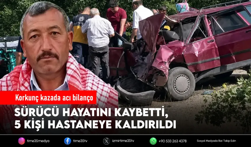 Otomobiller çarpıştı: 1 ölü, 5 yaralı