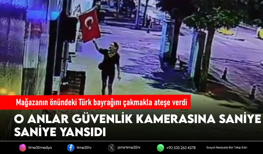 Türk bayrağını çakmakla ateşe verdi! Gözaltına alındı