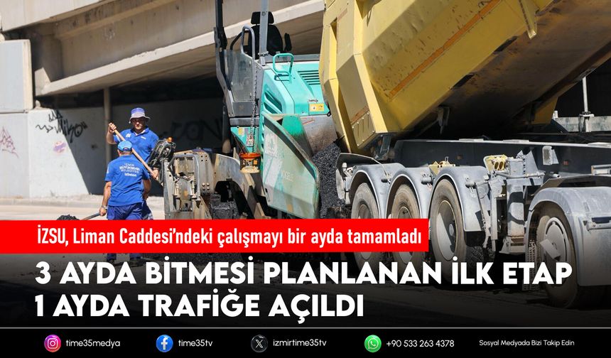 İZSU, Liman Caddesi’ndeki çalışmayı bir ayda tamamladı