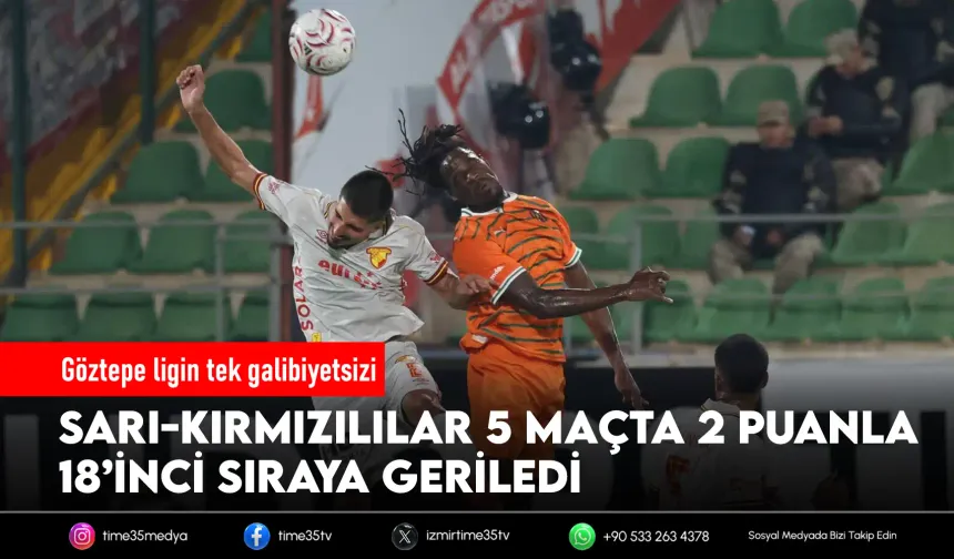 Süper Lig'de galibiyeti olmayan tek takım Göztepe